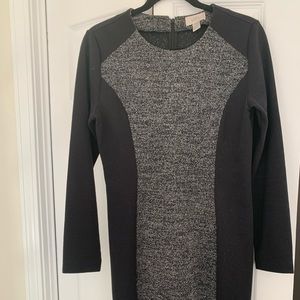 Chic Long Sleeve Black and Grey Dress, LOFT